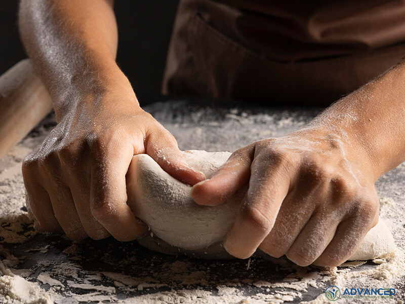 Baker kneading dough wrist pain