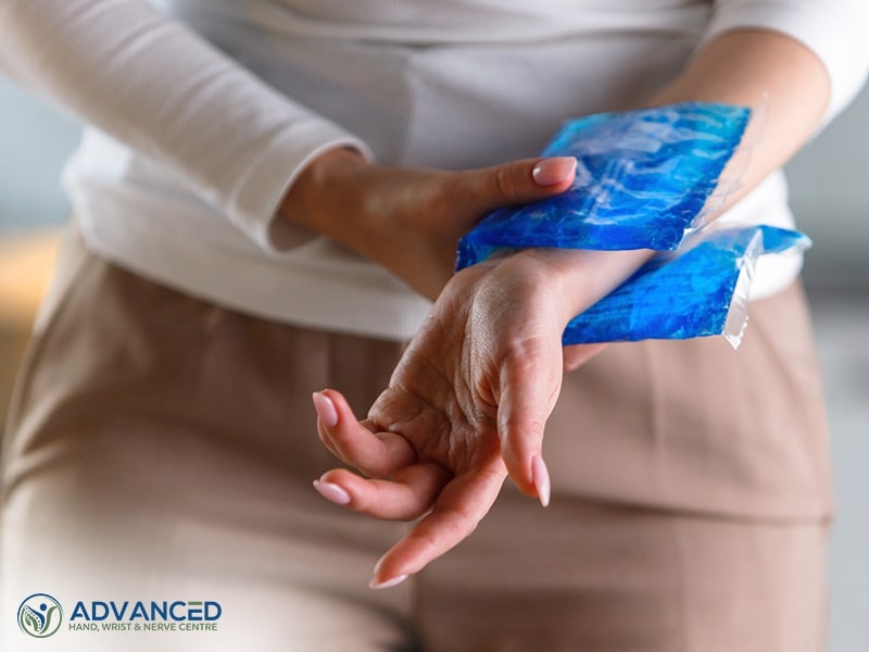 Cold compress for wrist injury