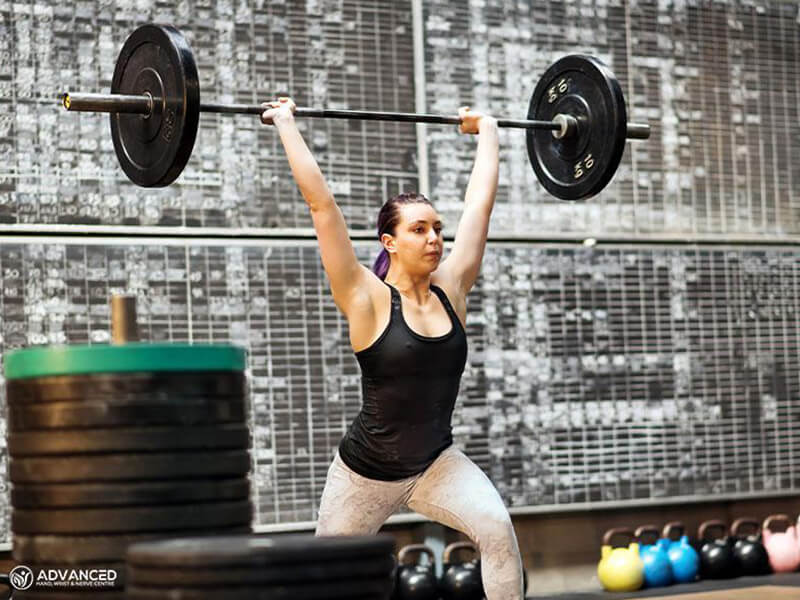 Woman lifting weights