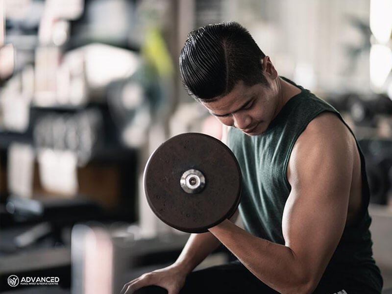 Man lifting a dumbell