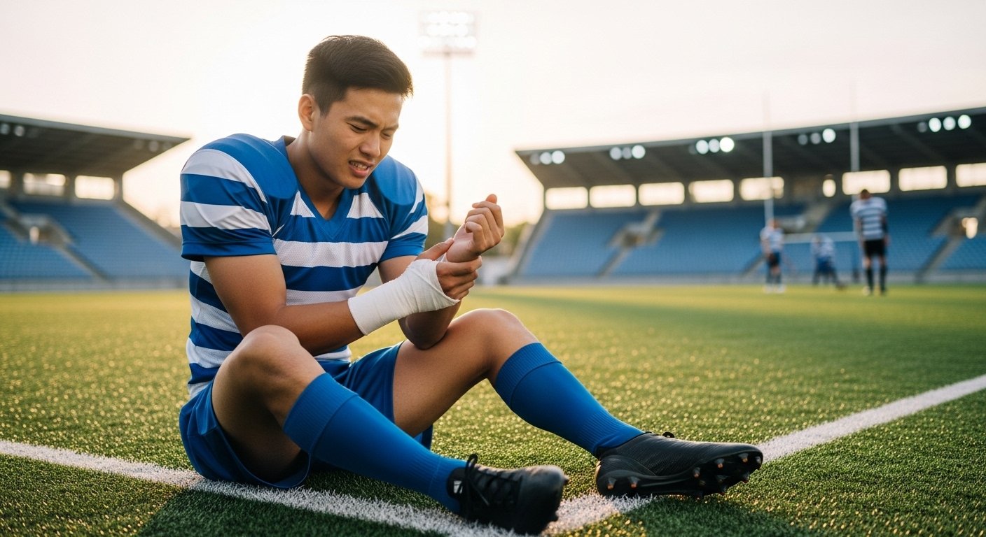 Image asian football player wrist injury sports 1721779500